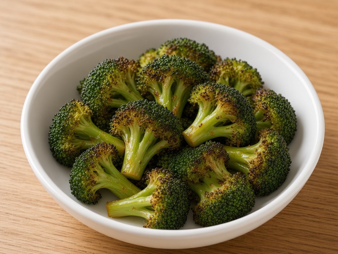 Extra roasted broccoli (2 oz): Roasted broccoli, 2 oz side.